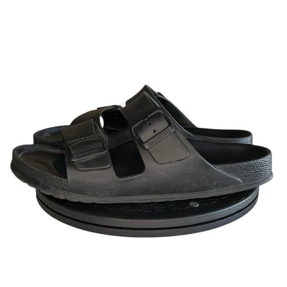 Women's Birkenstock Arizona EVA Rubber Slip-On Casual Slide Sandal Size 8 Black - Picture 1 of 6